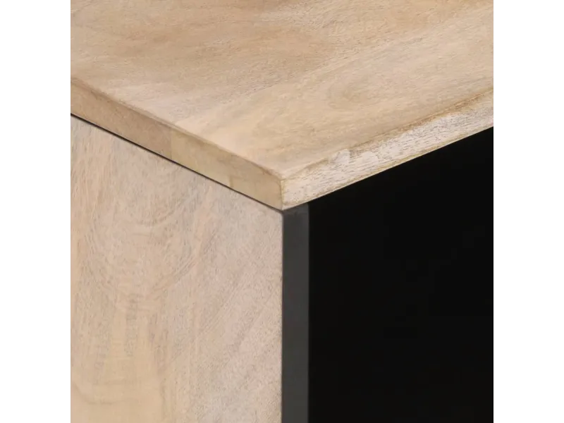 Table de chevet 50x34x62 cm bois de manguier massif brut