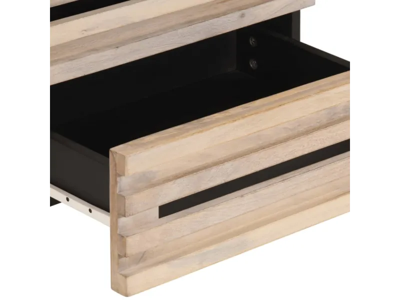 Table de chevet 50x34x62 cm bois de manguier massif brut