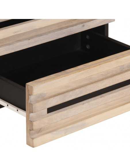 Table de chevet 50x34x62 cm bois de manguier massif brut