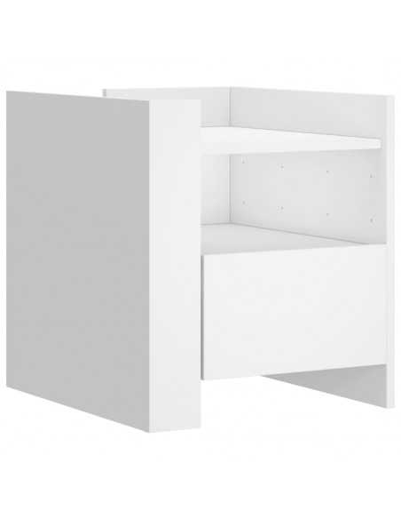 Table de chevet blanc 45x50x50 cm bois d’ingénierie