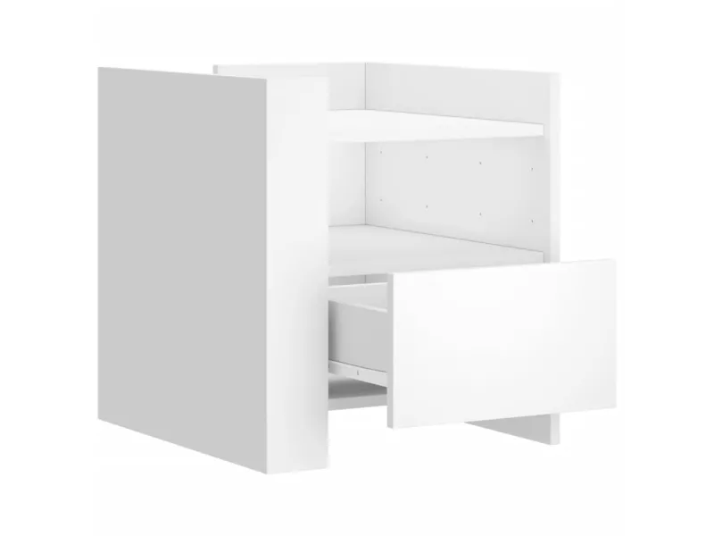 Table de chevet blanc 45x50x50 cm bois d’ingénierie