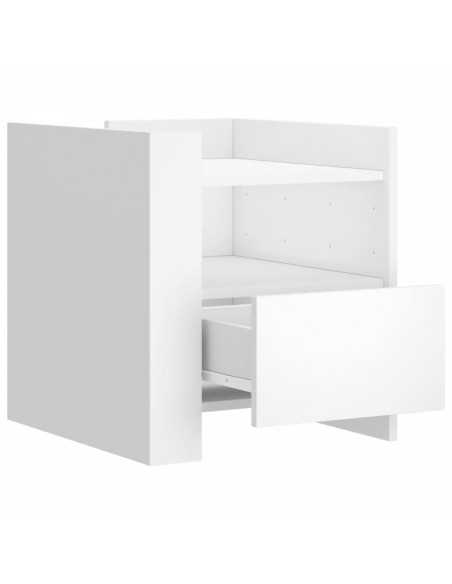 Table de chevet blanc 45x50x50 cm bois d’ingénierie