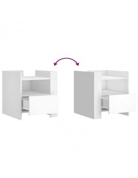 Table de chevet blanc 45x50x50 cm bois d’ingénierie