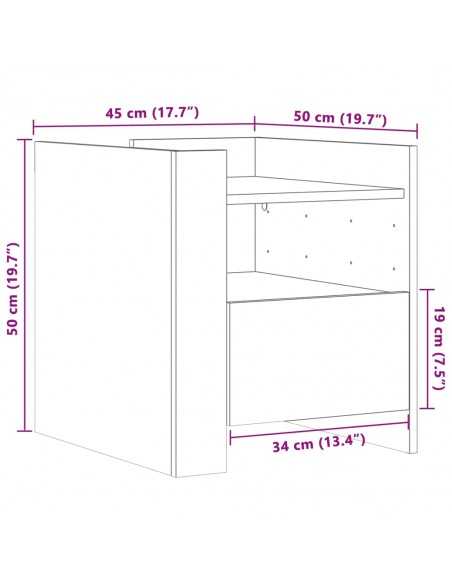 Table de chevet blanc 45x50x50 cm bois d’ingénierie
