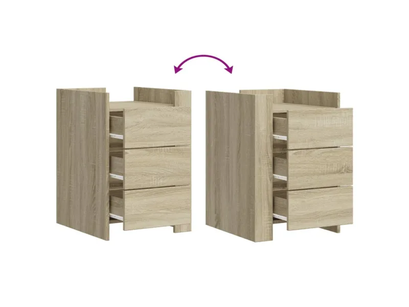 Table de chevet chêne sonoma 45x50x65 cm bois d’ingénierie