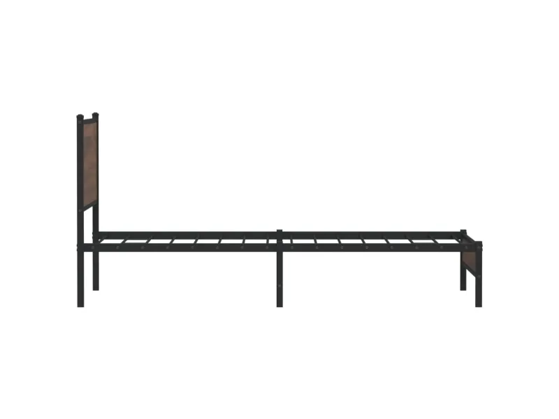 Cadre de lit en métal sans matelas chêne marron 100x190 cm