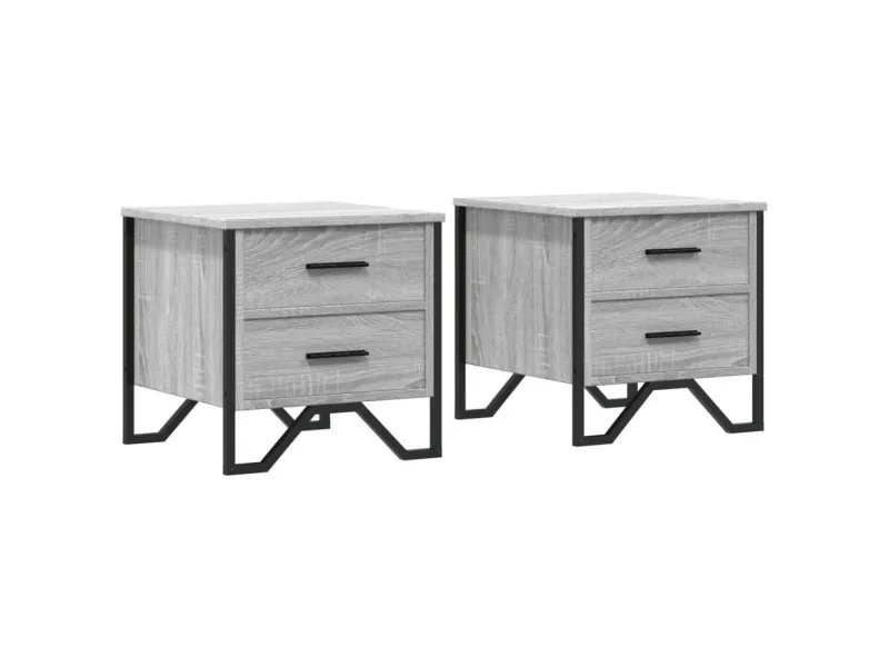 Tables de chevet 2 pcs sonoma gris 40x41x40cm bois d'ingénierie