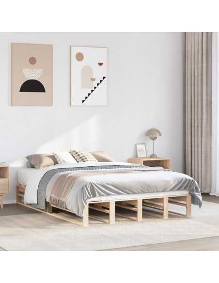 Cadre de lit sans matelas 150x200 cm bois de pin massif