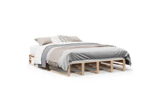 Cadre de lit sans matelas 150x200 cm bois de pin massif 2