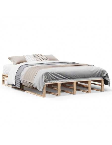 Cadre de lit sans matelas 150x200 cm bois de pin massif