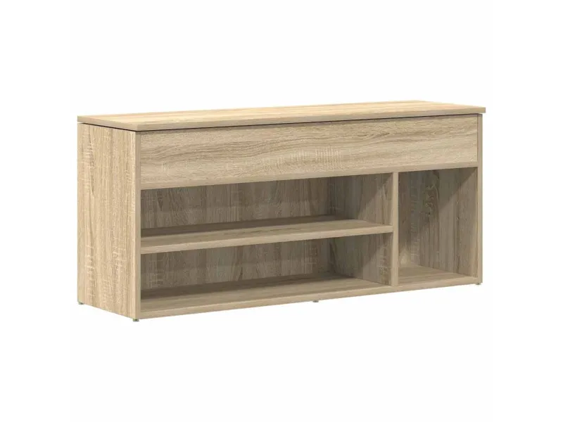Banc à chaussures chêne sonoma 102x30,5x45 cm bois d'ingénierie