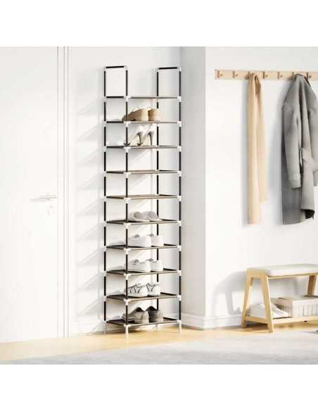 Étagère à chaussures 10 niveaux 44x28x180 cm tissu non-tissé