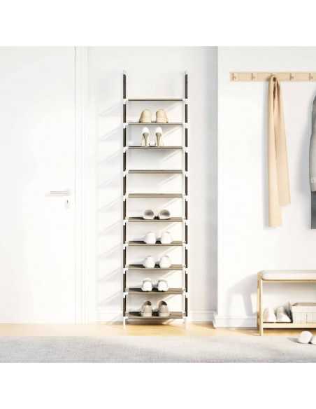 Étagère à chaussures 10 niveaux 44x28x180 cm tissu non-tissé