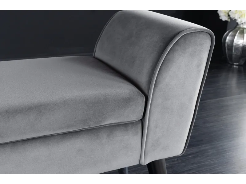 Banc SCARLETT 90 cm – Élégance et modernité en velours gris