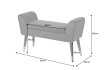 Banc SCARLETT 90 cm – Élégance et modernité en velours gris