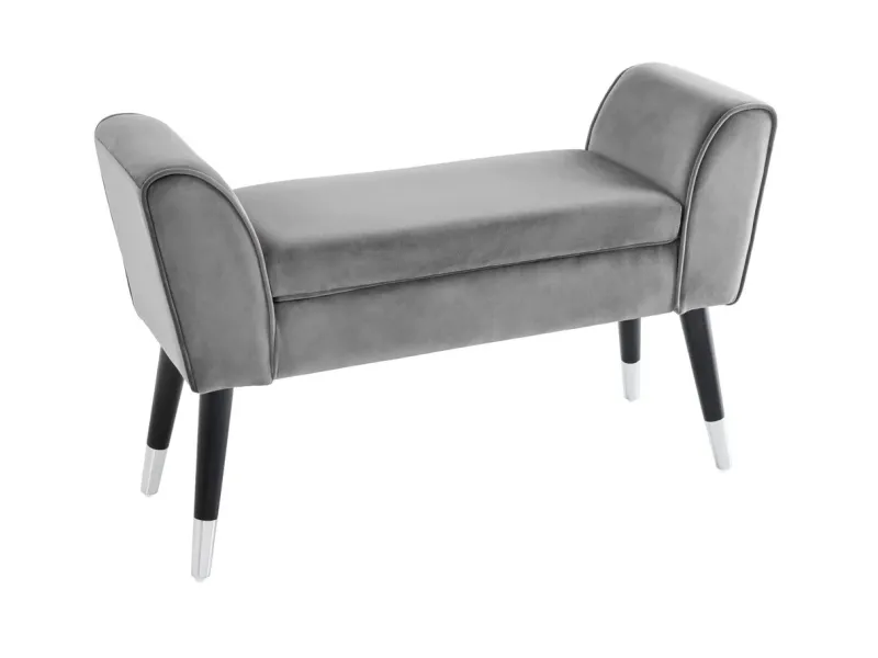 Banc SCARLETT 90 cm – Élégance et modernité en velours gris