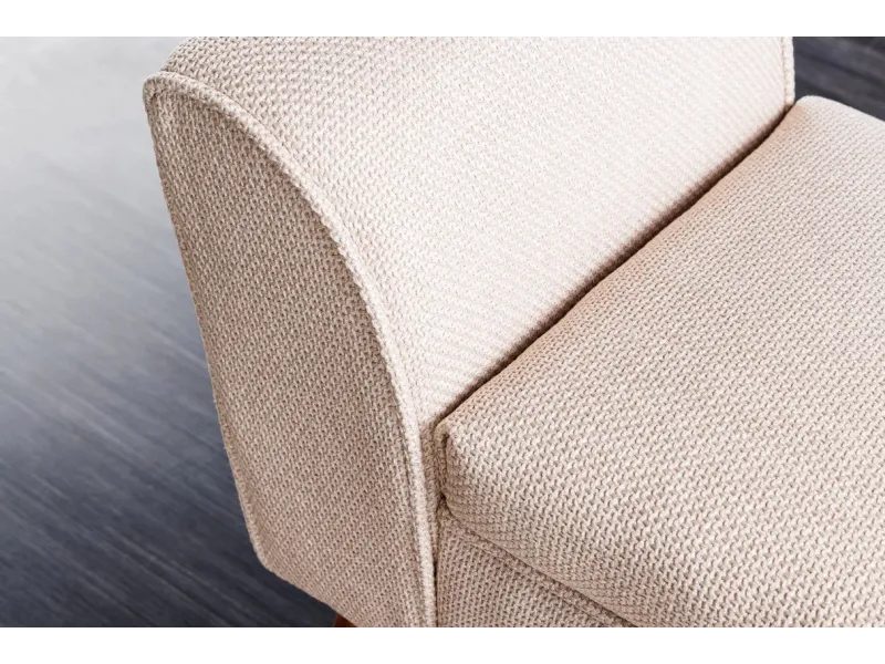 Banc SCARLETT 90 cm – Élégance rétro en tissu texturé beige