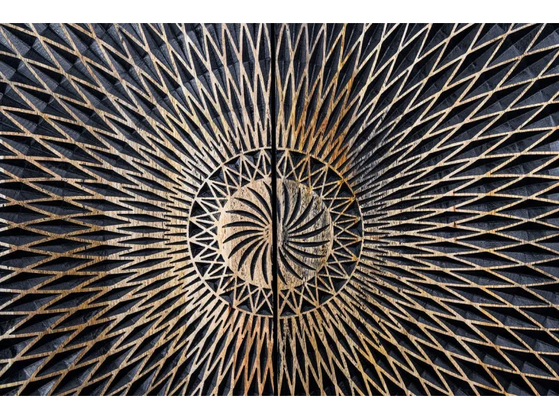 Buffet noir et doré en bois de manguier 177 cm | Bellozia