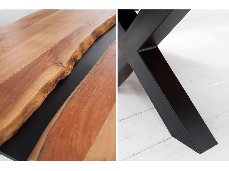 Buffet Haut style minimal en bois acacia 140cm pas cher