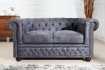 Canapé CHESTERFIELD 2 Places en Microfibre Gris Aspect Antique – Élégance et Confort au Rendez-vous