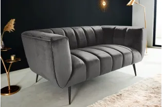 Canapé vert émeraude style rétro 225cm pas cher