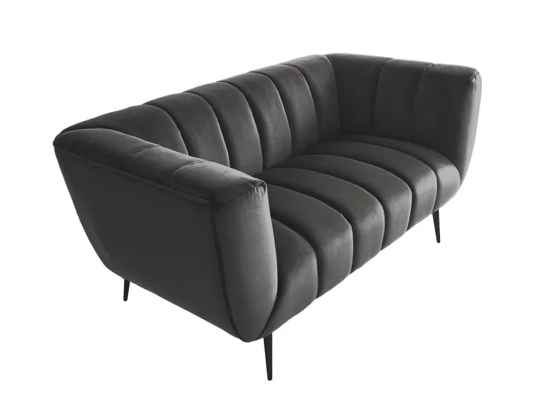 Canapé vert émeraude style rétro 225cm pas cher