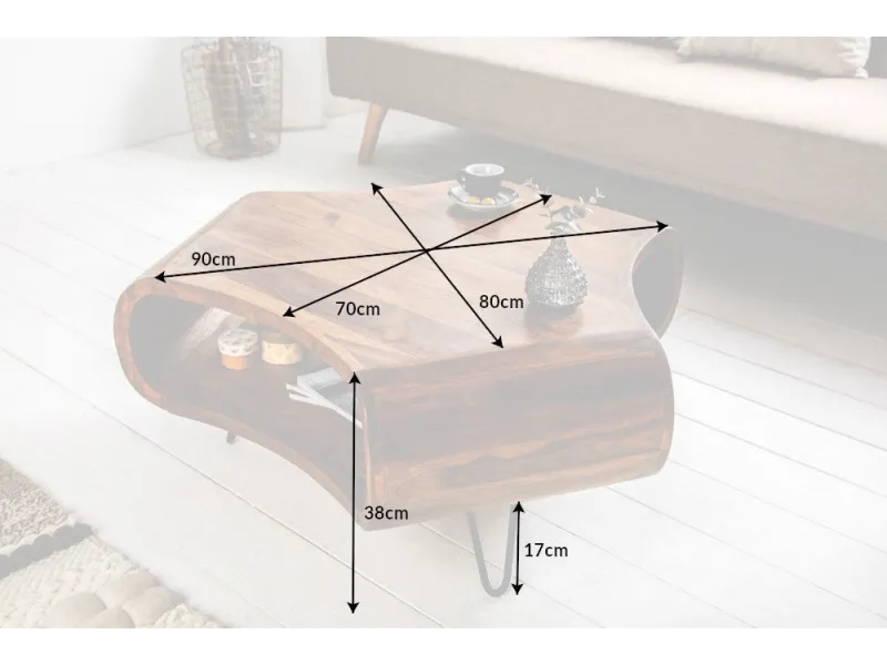 Table Basse en Bois 105cm Mango pas cher