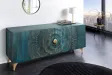 Buffet bois manguier turquoise 180 cm – Design chic doré | Bellozia