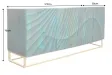 Buffet bois manguier turquoise 180 cm – Design 3D doré chic | Bellozia