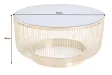 Table basse dorée design avec verre noir – table basse ronde moderne glamour| Bellozia