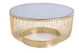 Table basse dorée design avec verre noir – table basse ronde moderne glamour| Bellozia