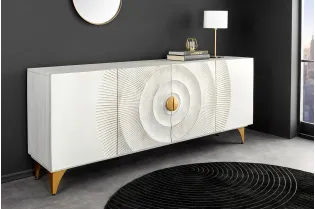 Buffet bois manguier 180 cm blanc – Design chic et moderne | Bellozia