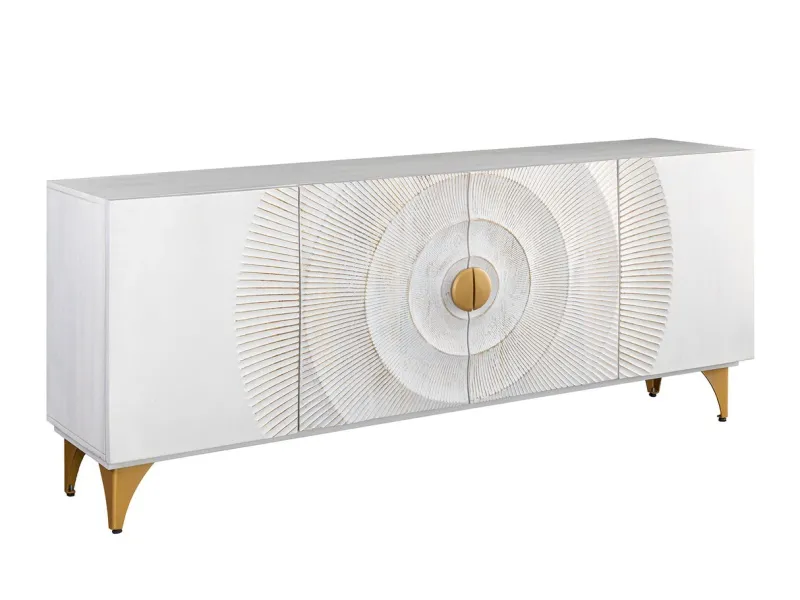 Buffet bois manguier 180 cm blanc – Design chic et moderne | Bellozia
