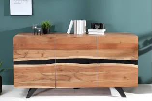 Buffet Haut style minimal en bois acacia 140cm pas cher 2
