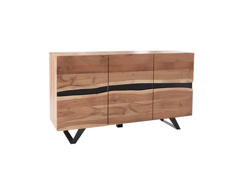 Buffet Haut style minimal en bois acacia 140cm pas cher