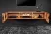Meuble tv bois massif |Meuble tv design coloris naturel et noir à 2...