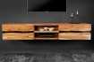 Meuble tv bois massif |Meuble tv design coloris naturel et noir à 2...