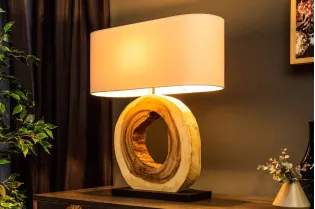 Lampe à poser en bois massif Organic Artwork – lampe design luxe artistique - Bellozia