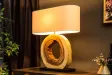 Lampe à poser en bois massif Organic Artwork – lampe design luxe artistique - Bellozia