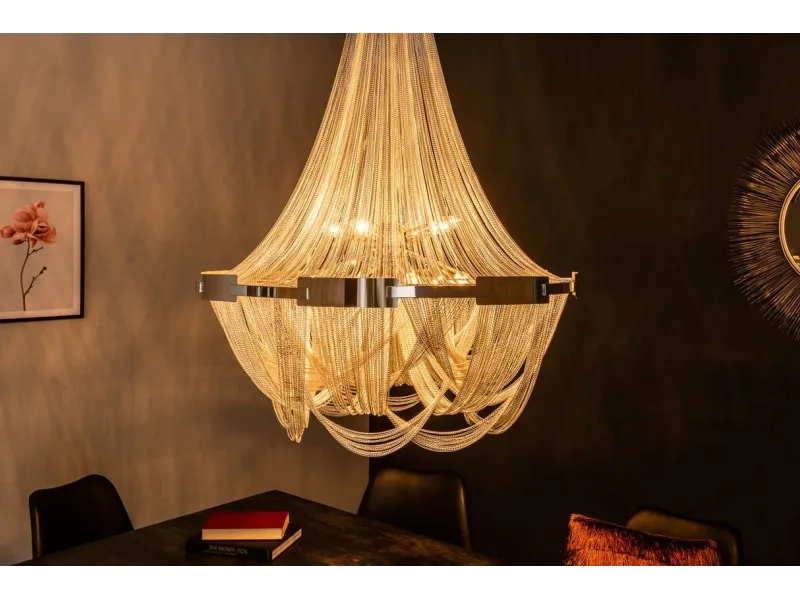 Lampe suspendue nacrée 64cm avec anneaux Suspensions |bellozia.com