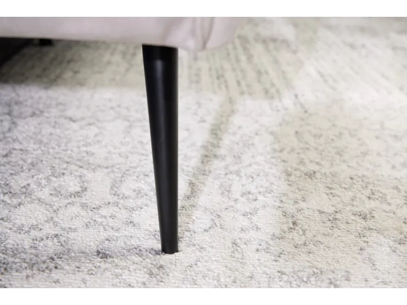 Canapé velours 3 places champagne – Design rétro chic avec pieds noirs