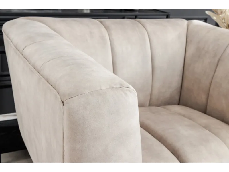 Fauteuil design royal baroque coloris gris antique en simili-cuir F...