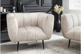 Fauteuil design royal baroque coloris gris antique en simili-cuir F... 2