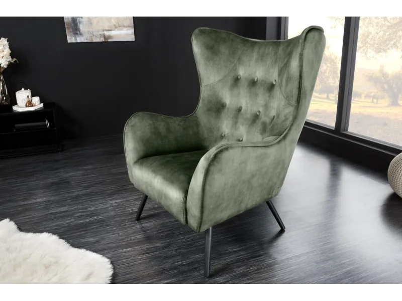 Fauteuil à bascule design scandinave coloris bleu claire Fauteuil |...