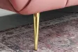 Canapé velours 3 places vieux rose – Design rétro chic avec pieds dorés