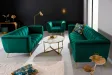 Canapé 2 places velours vert émeraude – Canapé design chic avec pieds dorés - BELLOZIA