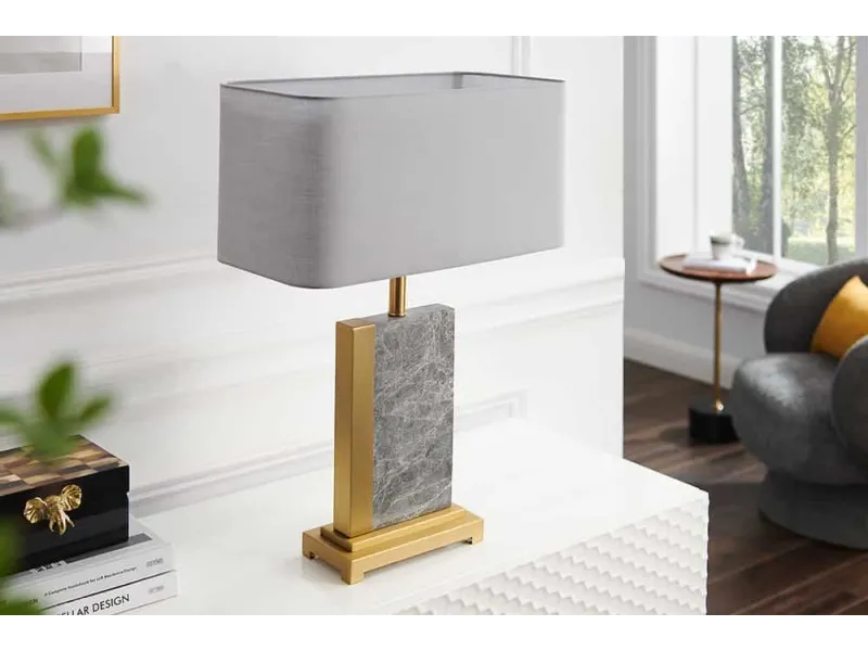 Lampe de 40cm en bois flotté et lin marron Lampes à poser |bellozia...