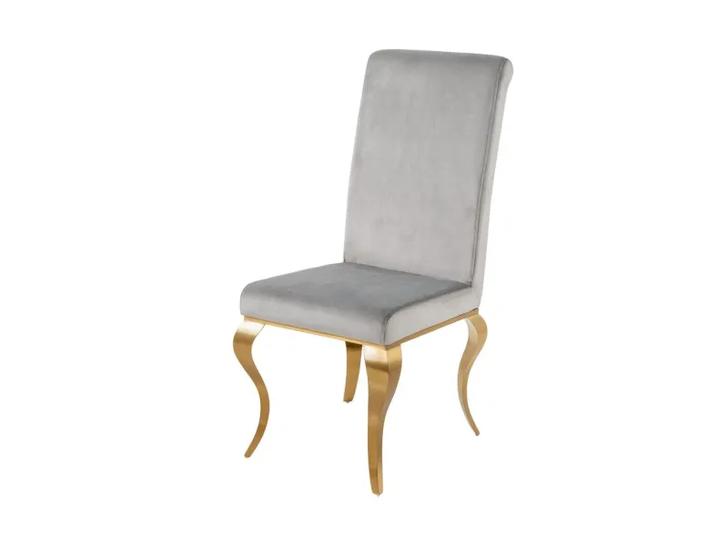 Chaise de salle à manger design baroque coloris gris argenté home |...