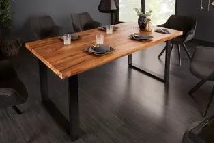 Table à manger Mammut 160cm acacia sauvage 26mm pas cher