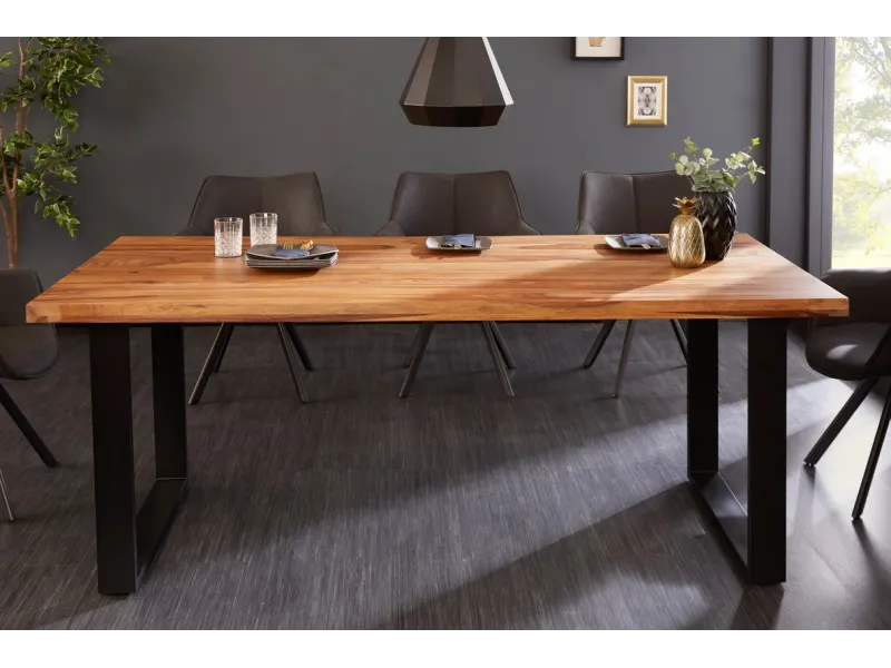 Table à manger Mammut 160cm acacia sauvage 26mm pas cher